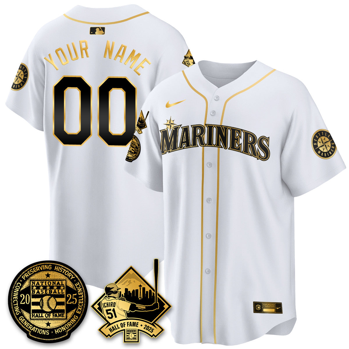 Seattle Mariners Ichiro Number Retirement Custom Jersey V2 - All Stitched