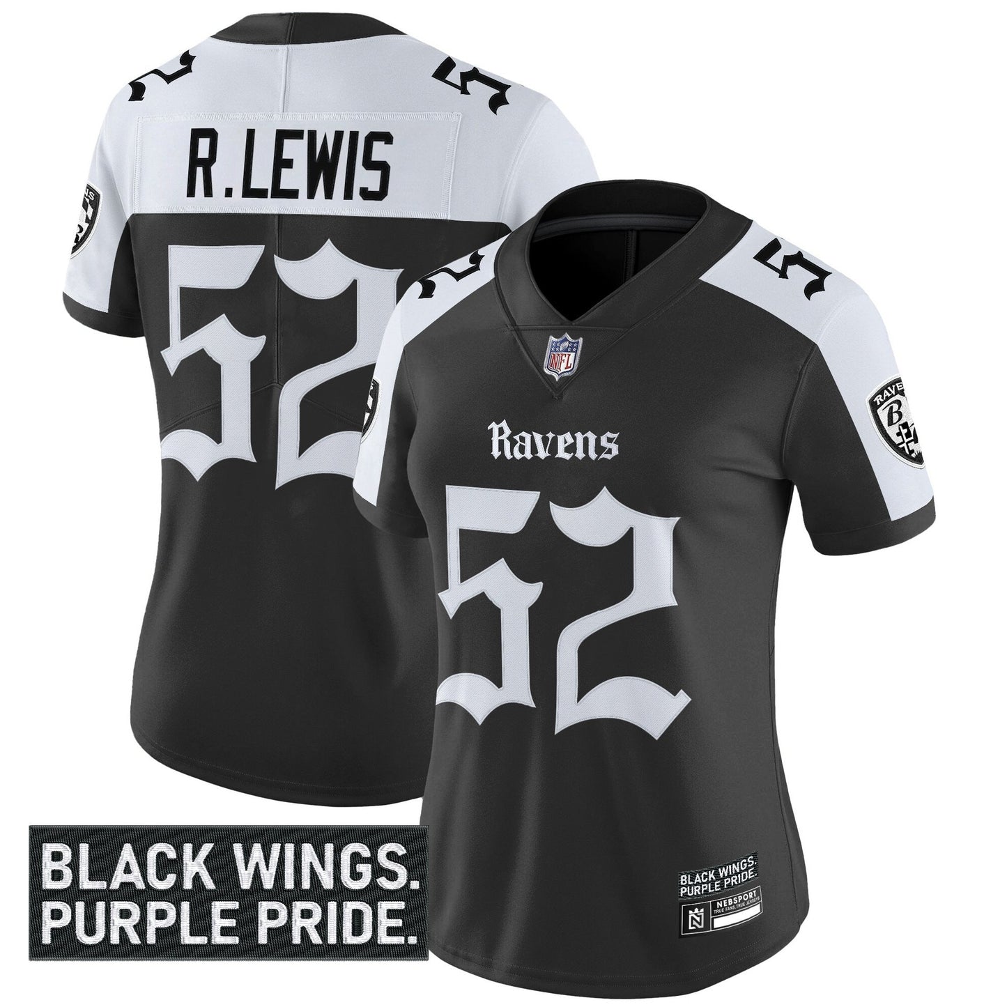 Women's Baltimore Ravens 'Gothic Nevermore Edition' Vapor Limited Jersey - All Stitched