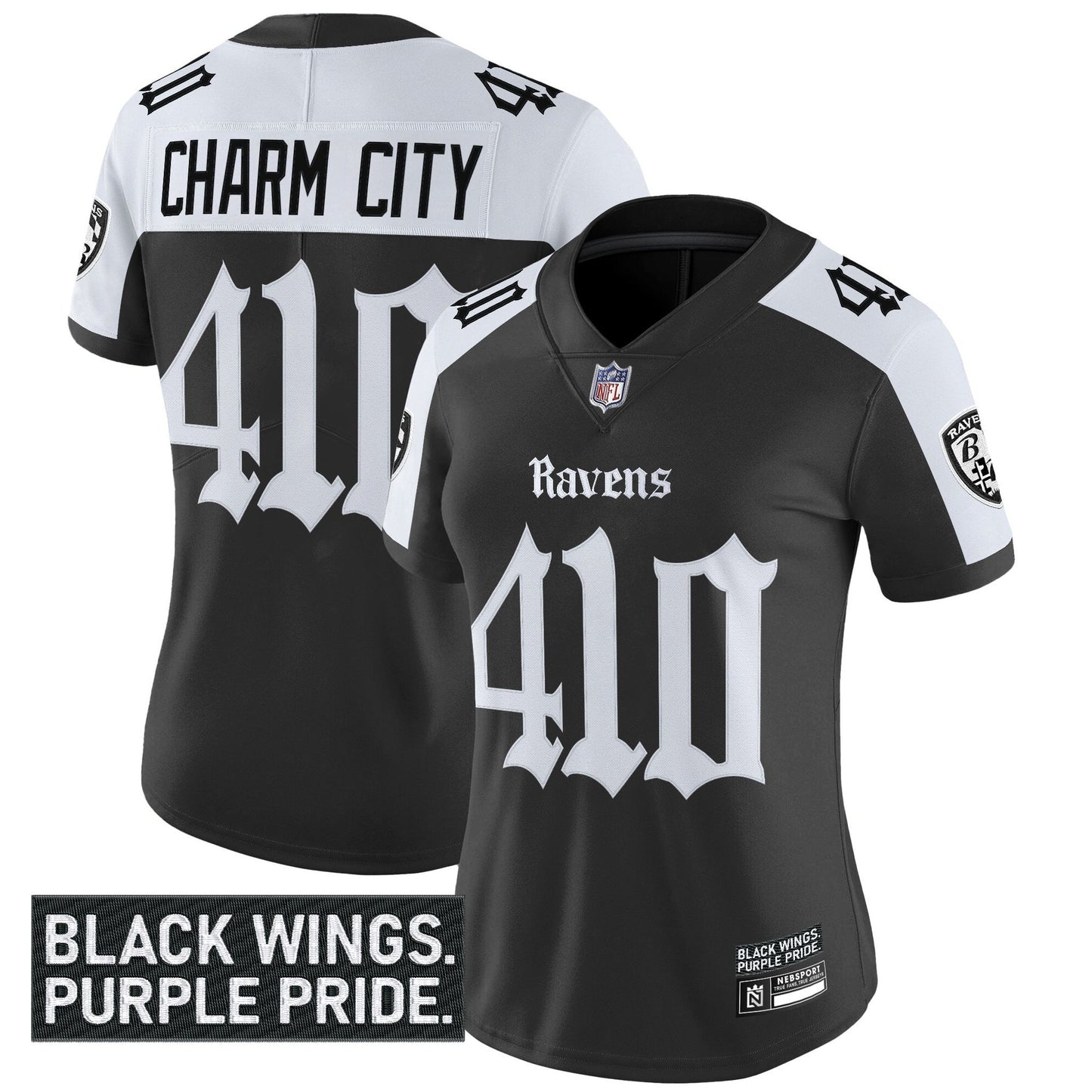 Women's Baltimore Ravens 'Gothic Nevermore Edition' Vapor Limited Jersey - All Stitched