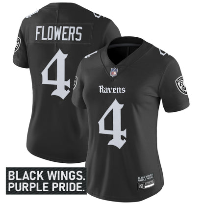 Women's Baltimore Ravens 'Gothic Nevermore Edition' Vapor Limited Jersey - All Stitched