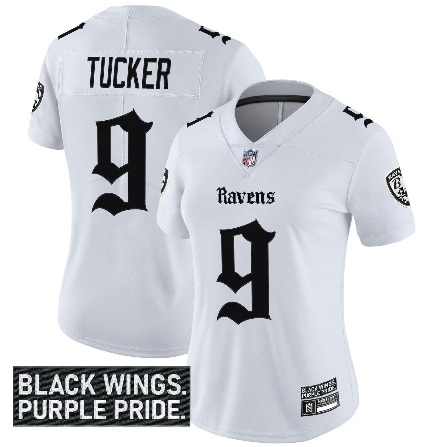 Women's Baltimore Ravens 'Gothic Nevermore Edition' Vapor Limited Jersey - All Stitched