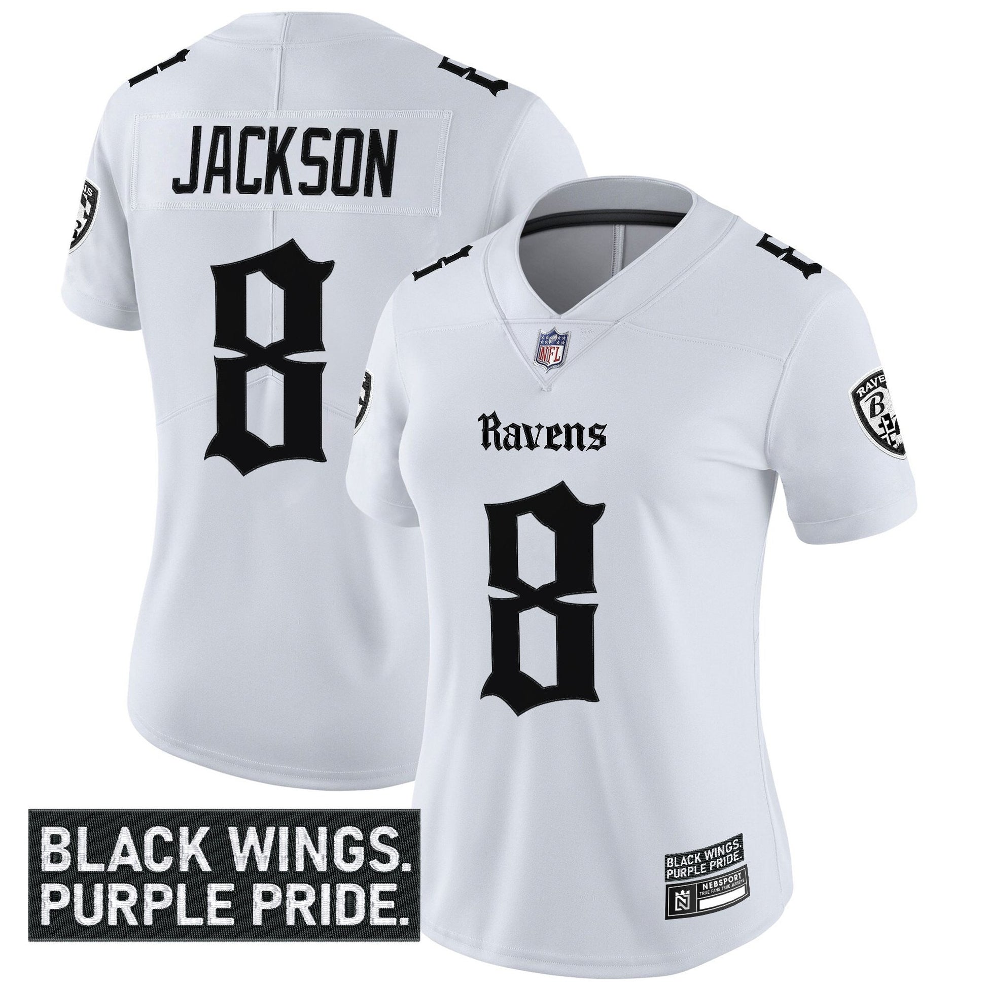 Women's Baltimore Ravens 'Gothic Nevermore Edition' Vapor Limited Jersey - All Stitched
