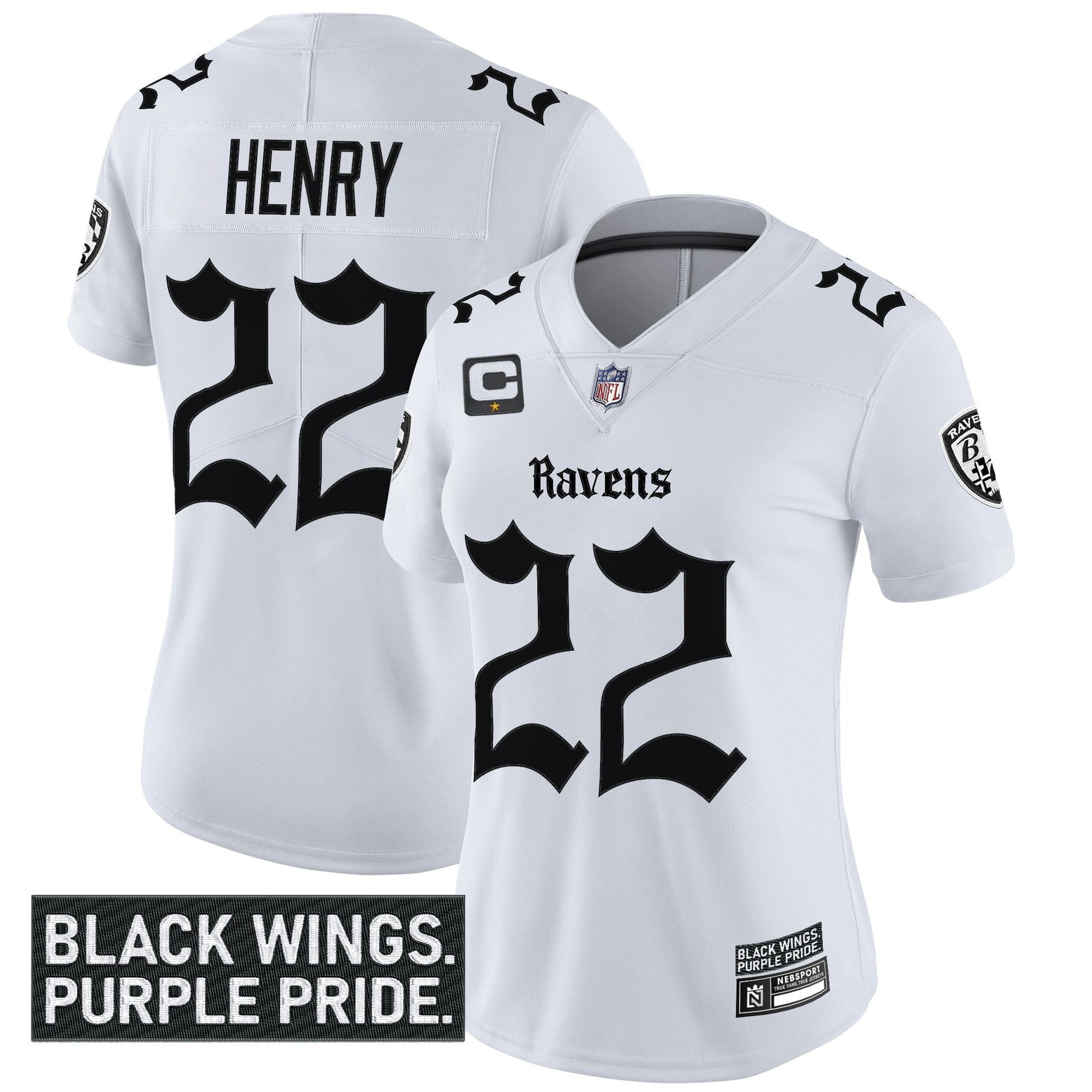 Women's Baltimore Ravens 'Gothic Nevermore Edition' Vapor Limited Jersey - All Stitched