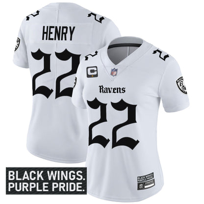 Women's Baltimore Ravens 'Gothic Nevermore Edition' Vapor Limited Jersey - All Stitched