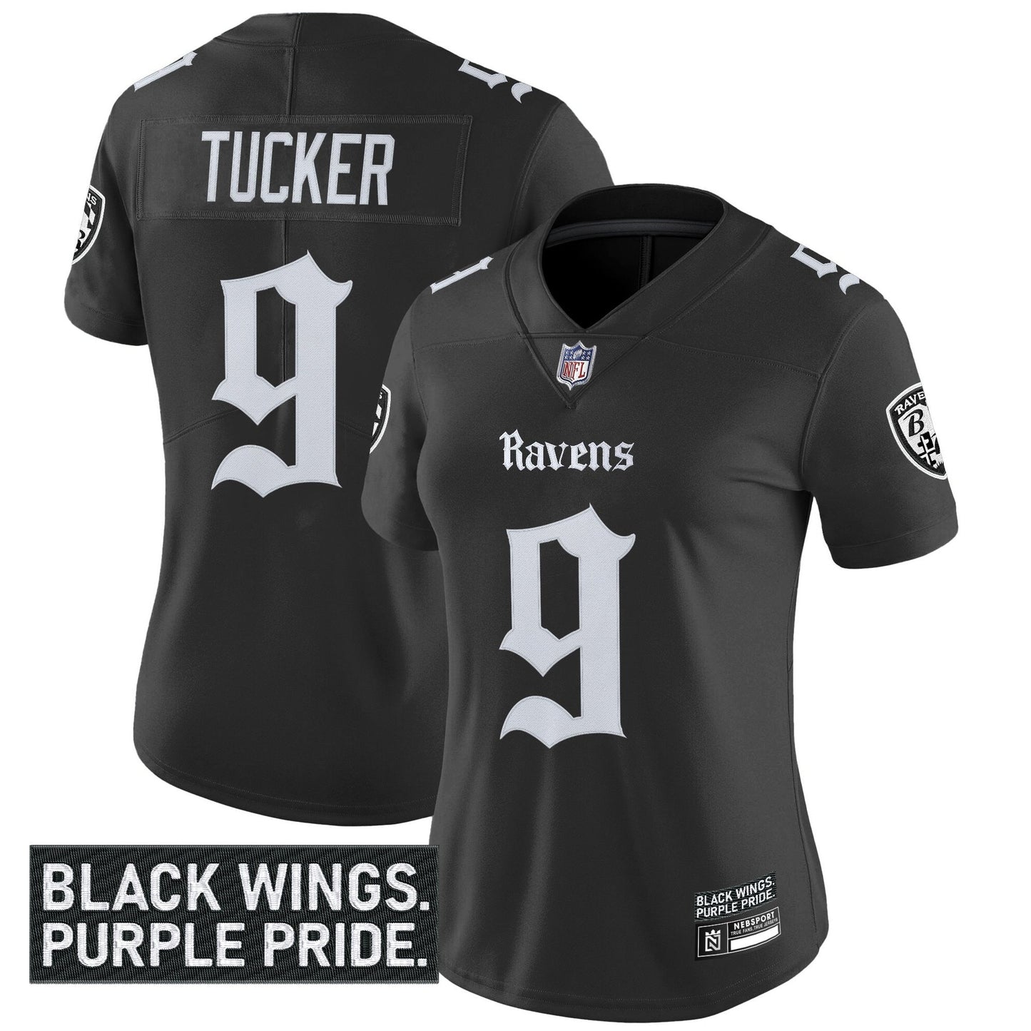 Women's Baltimore Ravens 'Gothic Nevermore Edition' Vapor Limited Jersey - All Stitched