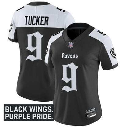 Women's Baltimore Ravens 'Gothic Nevermore Edition' Vapor Limited Jersey - All Stitched