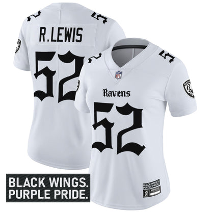 Women's Baltimore Ravens 'Gothic Nevermore Edition' Vapor Limited Jersey - All Stitched