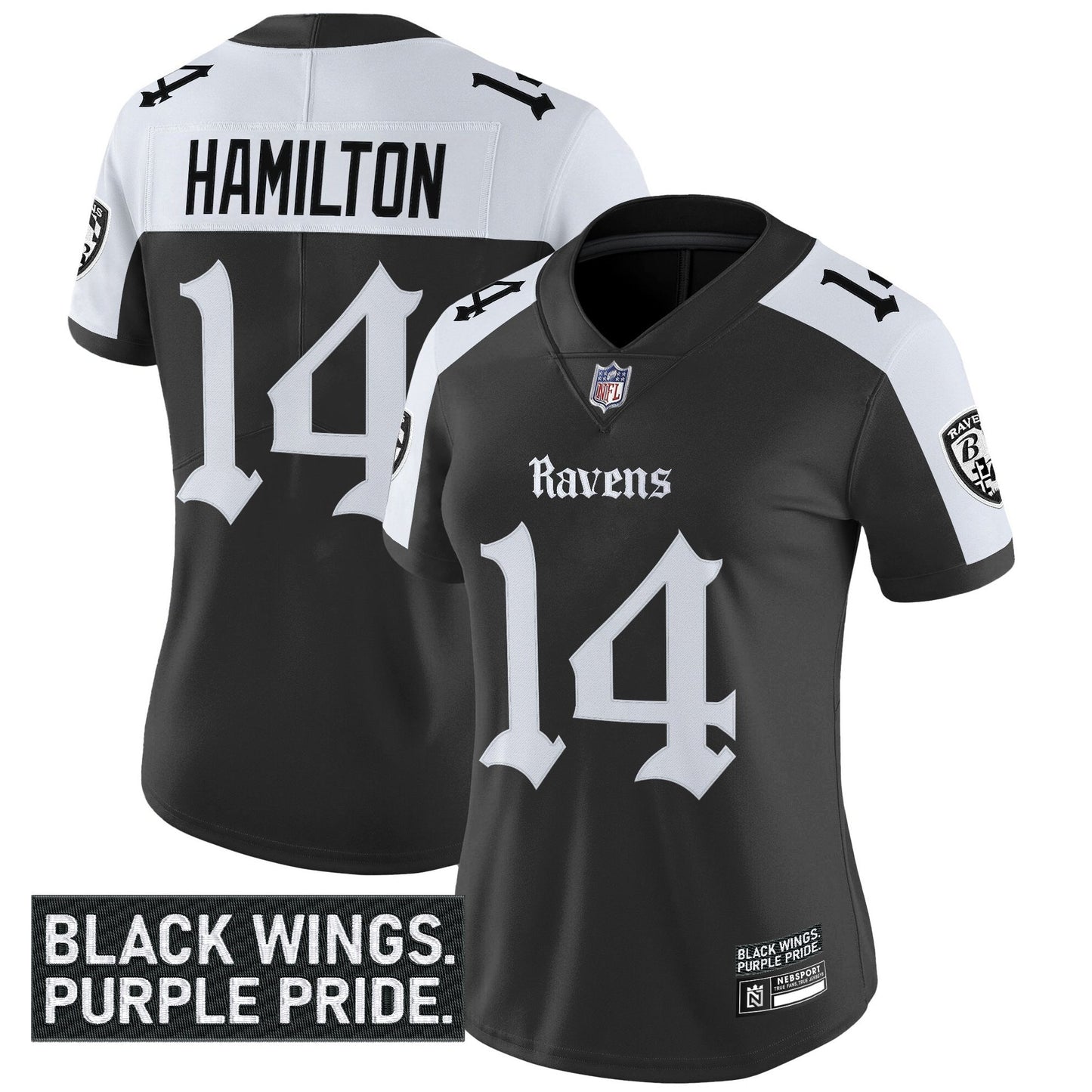 Women's Baltimore Ravens 'Gothic Nevermore Edition' Vapor Limited Jersey - All Stitched