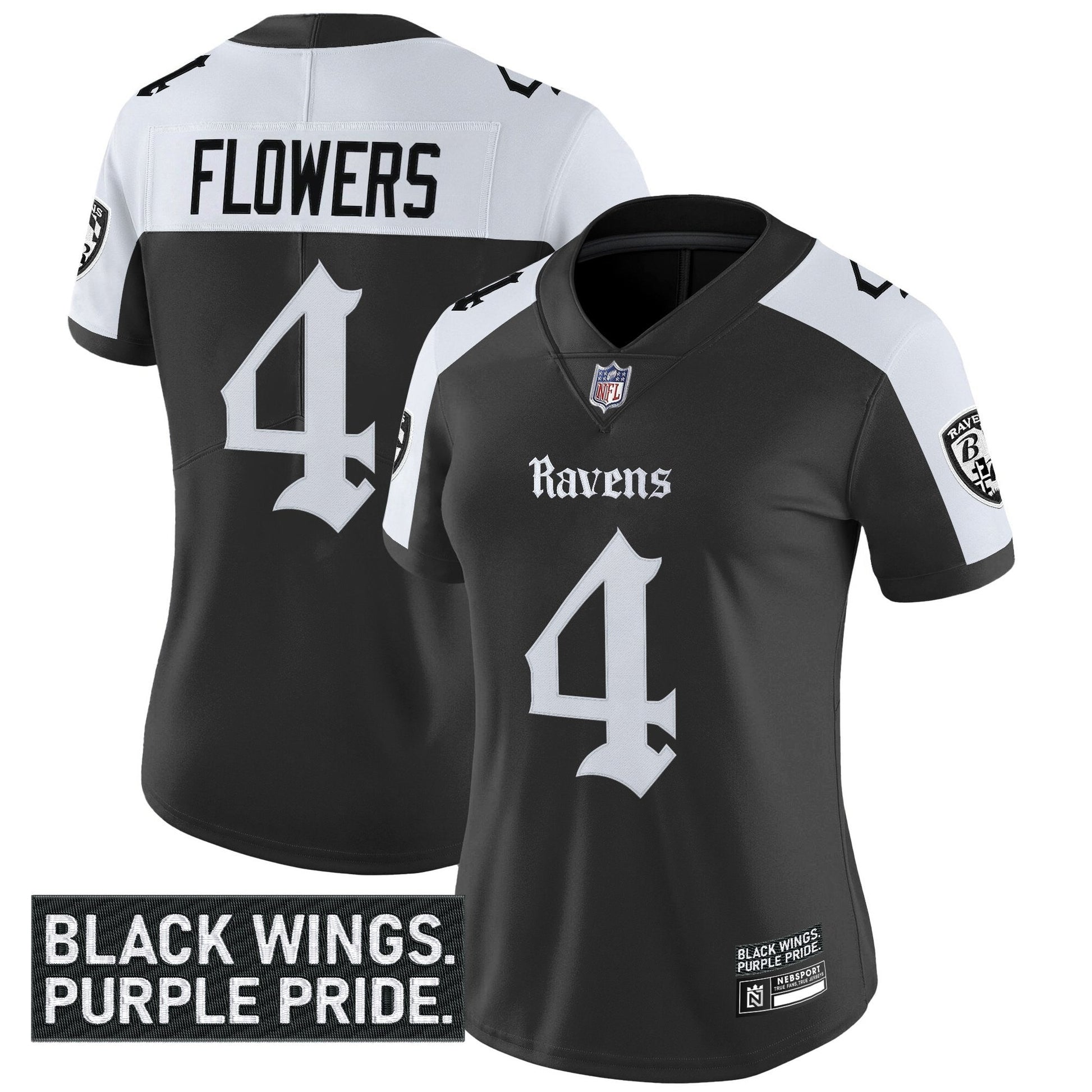 Women's Baltimore Ravens 'Gothic Nevermore Edition' Vapor Limited Jersey - All Stitched