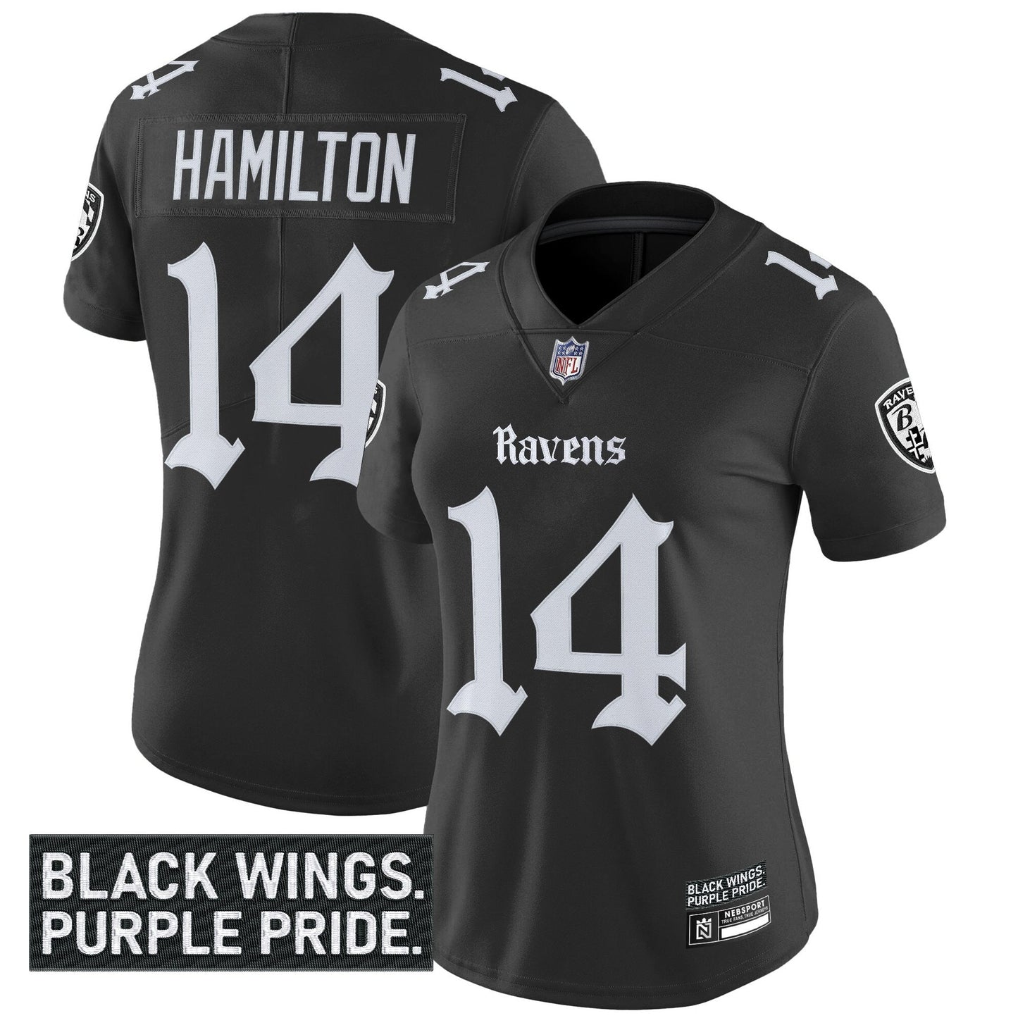 Women's Baltimore Ravens 'Gothic Nevermore Edition' Vapor Limited Jersey - All Stitched