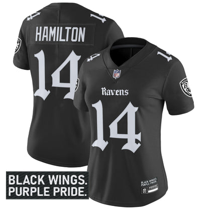 Women's Baltimore Ravens 'Gothic Nevermore Edition' Vapor Limited Jersey - All Stitched