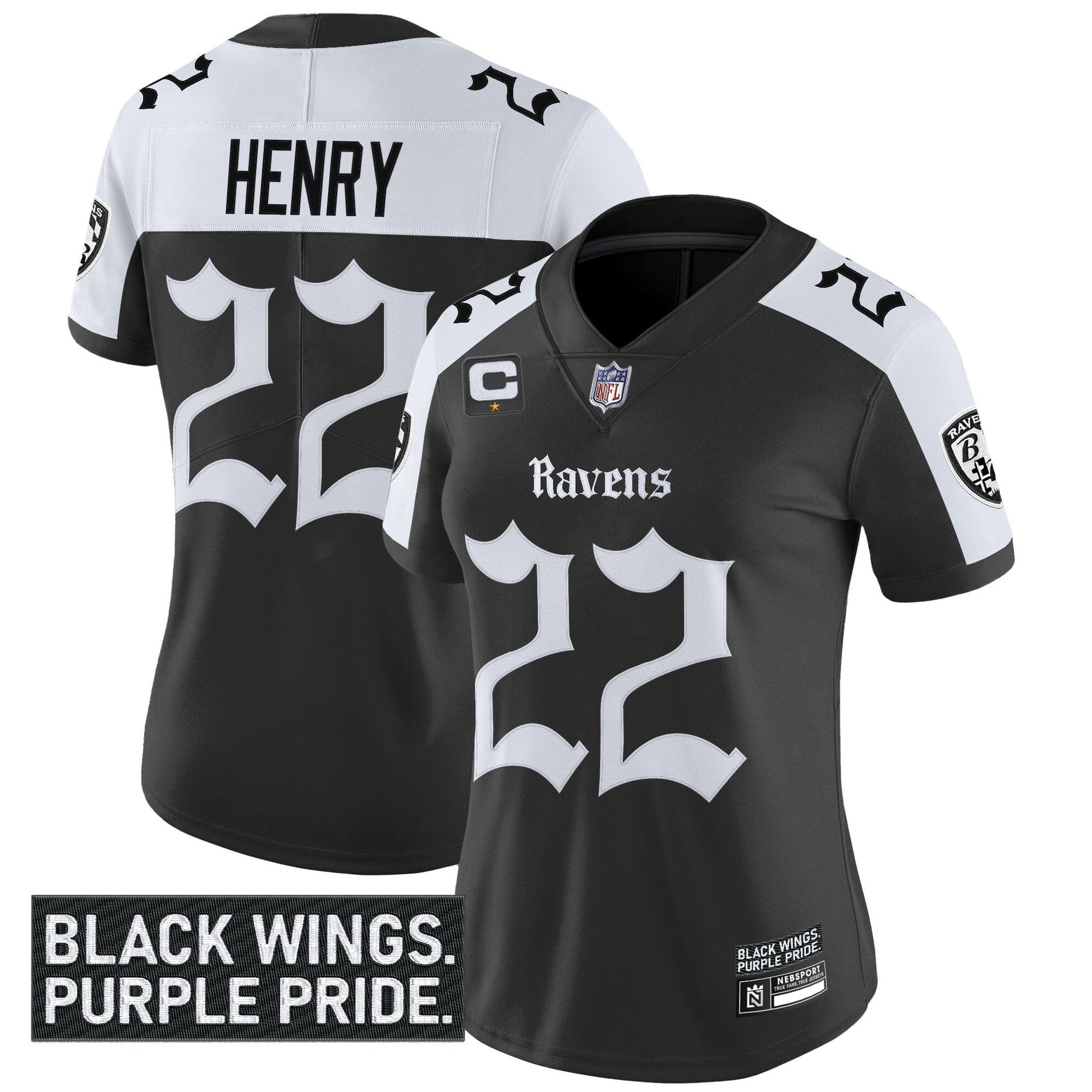 Women's Baltimore Ravens 'Gothic Nevermore Edition' Vapor Limited Jersey - All Stitched