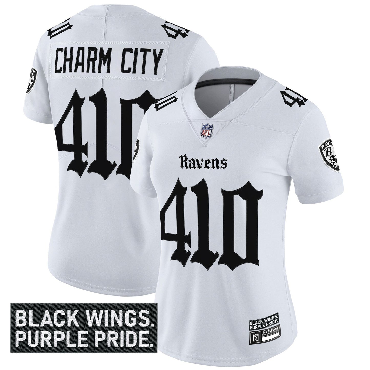 Women's Baltimore Ravens 'Gothic Nevermore Edition' Vapor Limited Jersey - All Stitched