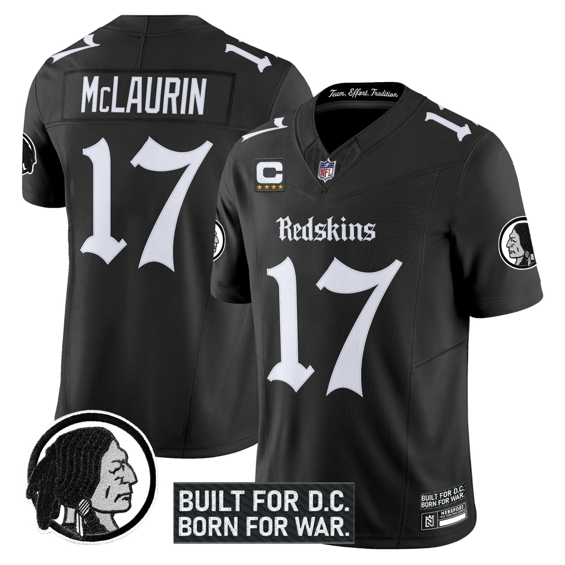 Men's Washington Redskins 'Gothic Capital Edition' Vapor Limited Jersey V2 - All Stitched