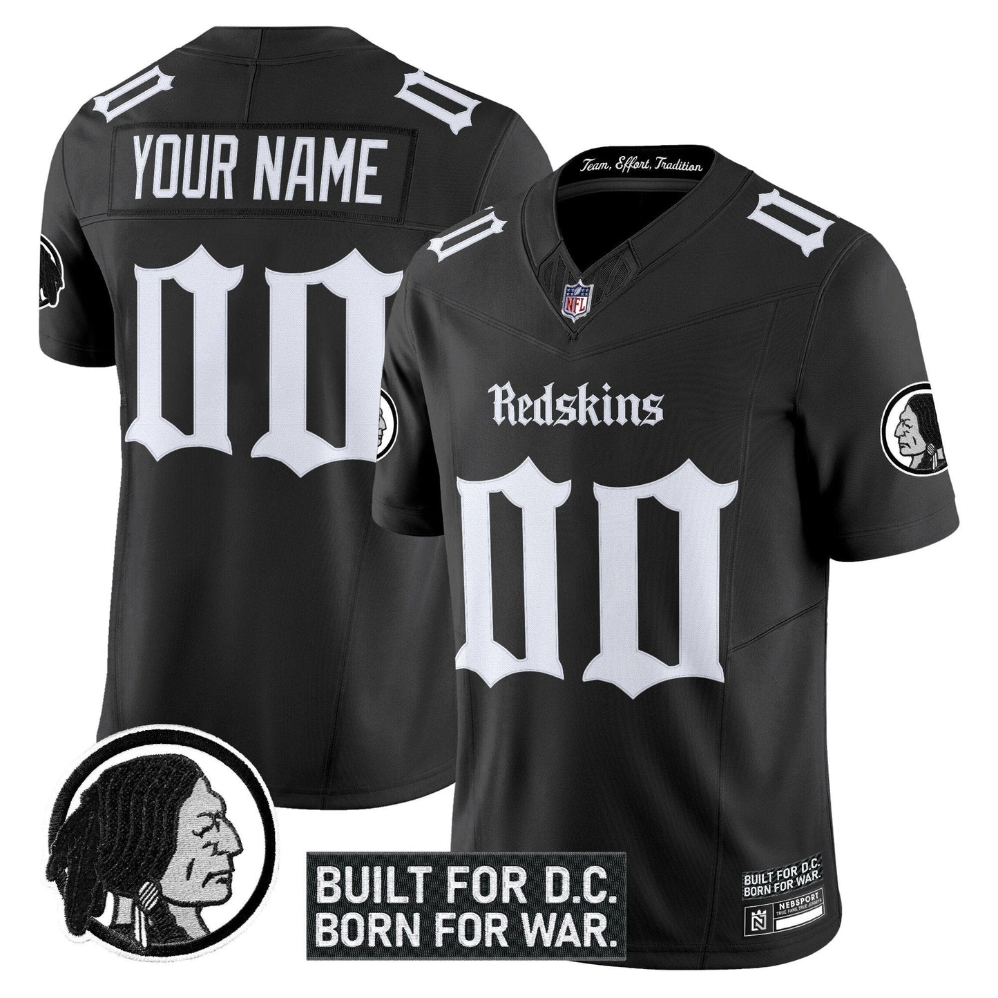 Washington Redskins 'Gothic Capital Edition' Vapor Limited Custom Jersey V2 - All Stitched