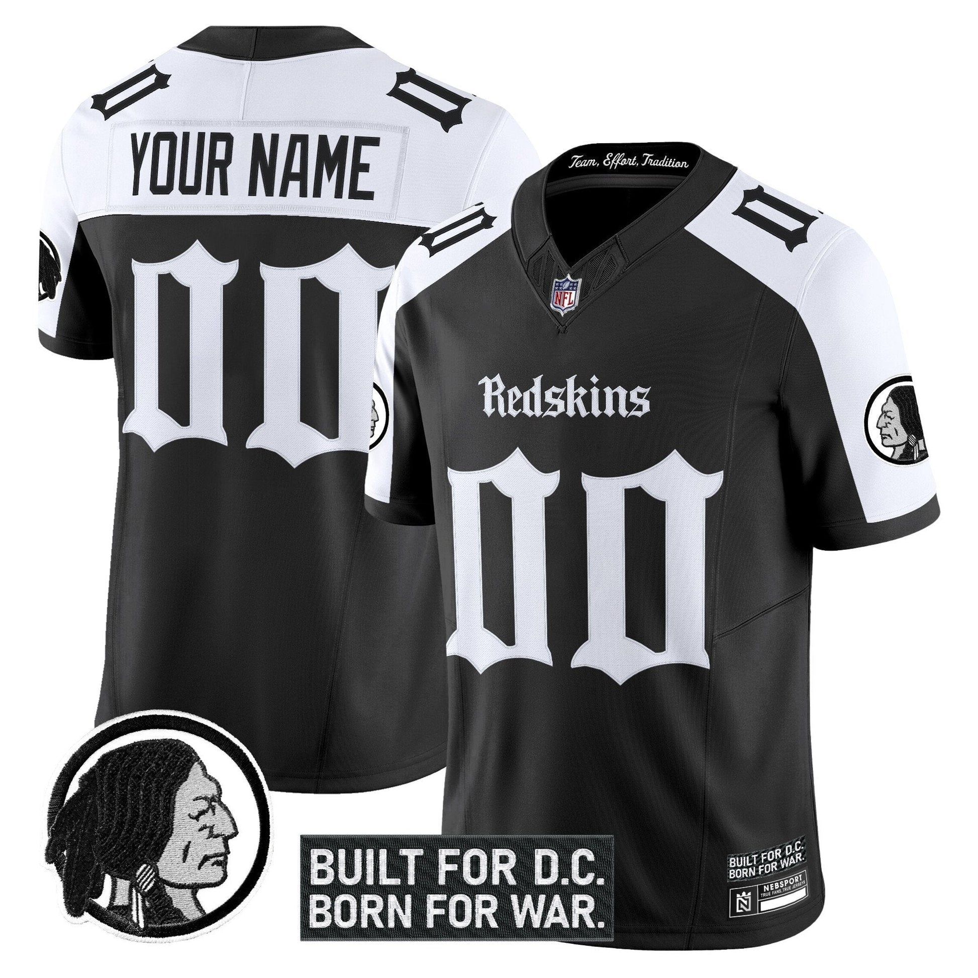 Washington Redskins 'Gothic Capital Edition' Vapor Limited Custom Jersey V2 - All Stitched