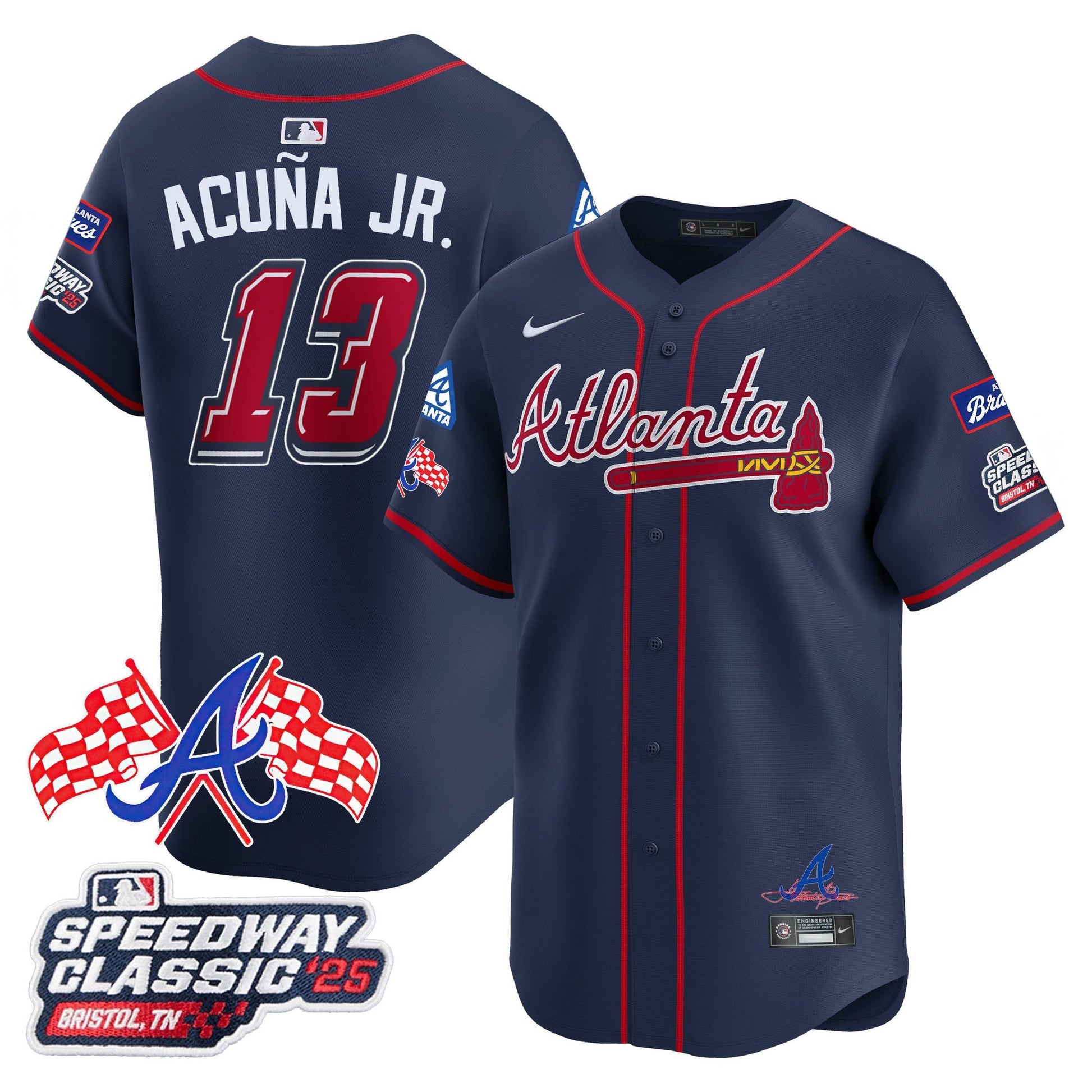Men's Atlanta Braves 2025 Speedway Classic Limited Jersey V1 - All Stitched