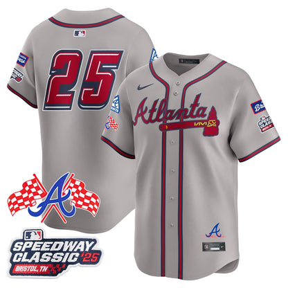 Men's Atlanta Braves 2025 Speedway Classic Limited Jersey V1 - All Stitched