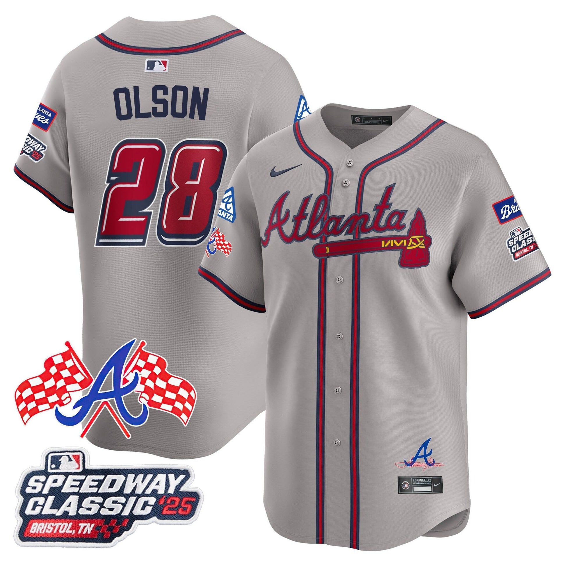 Men's Atlanta Braves 2025 Speedway Classic Limited Jersey V1 - All Stitched