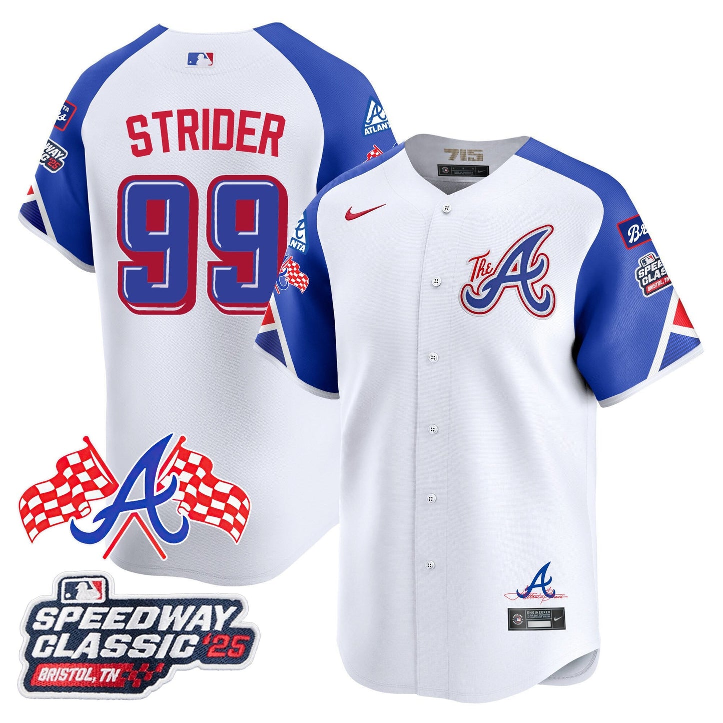 Men's Atlanta Braves 2025 Speedway Classic Limited Jersey V1 - All Stitched