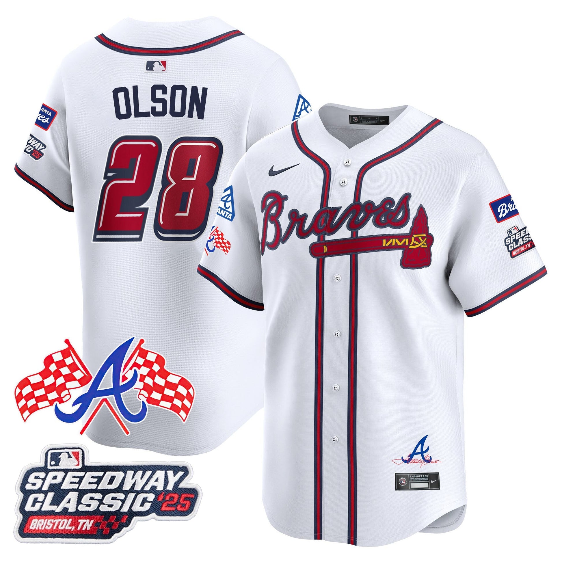 Men's Atlanta Braves 2025 Speedway Classic Limited Jersey V1 - All Stitched