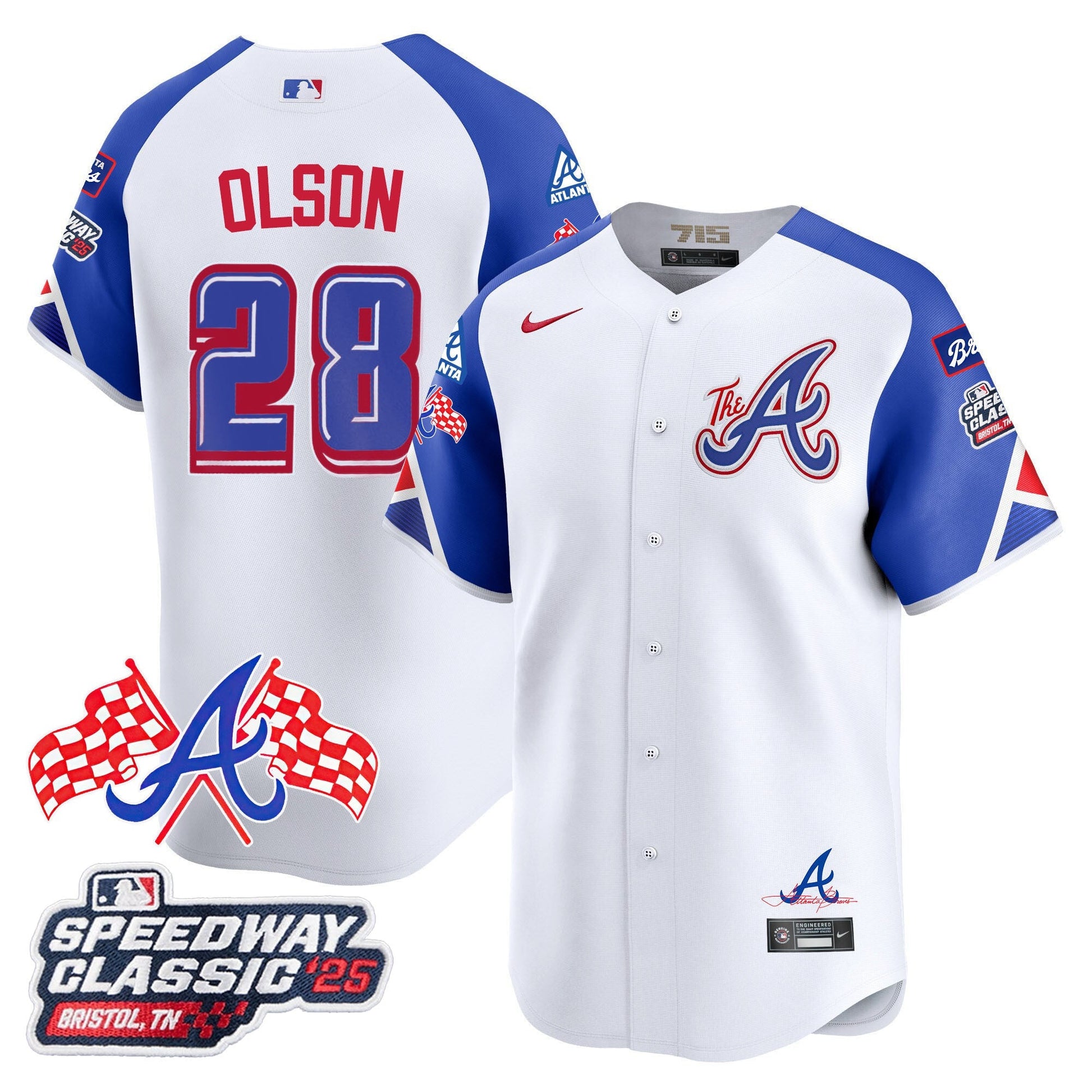 Men's Atlanta Braves 2025 Speedway Classic Limited Jersey V1 - All Stitched