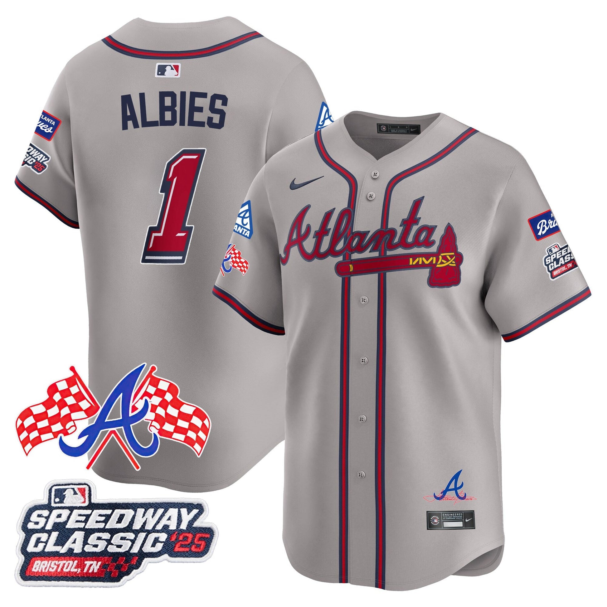 Men's Atlanta Braves 2025 Speedway Classic Limited Jersey V1 - All Stitched