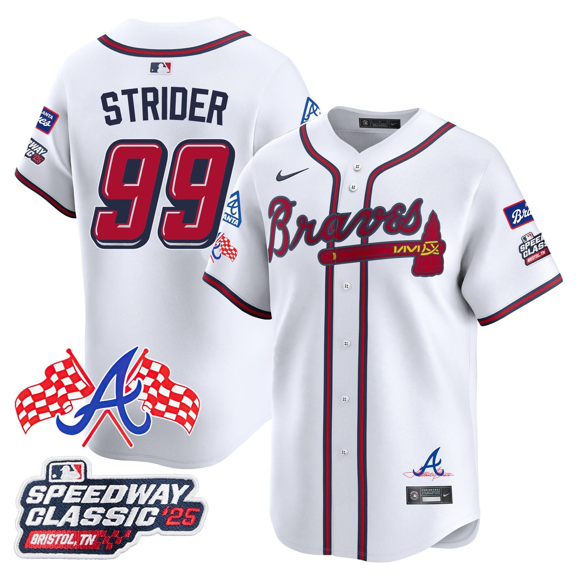 Men's Atlanta Braves 2025 Speedway Classic Limited Jersey V1 - All Stitched