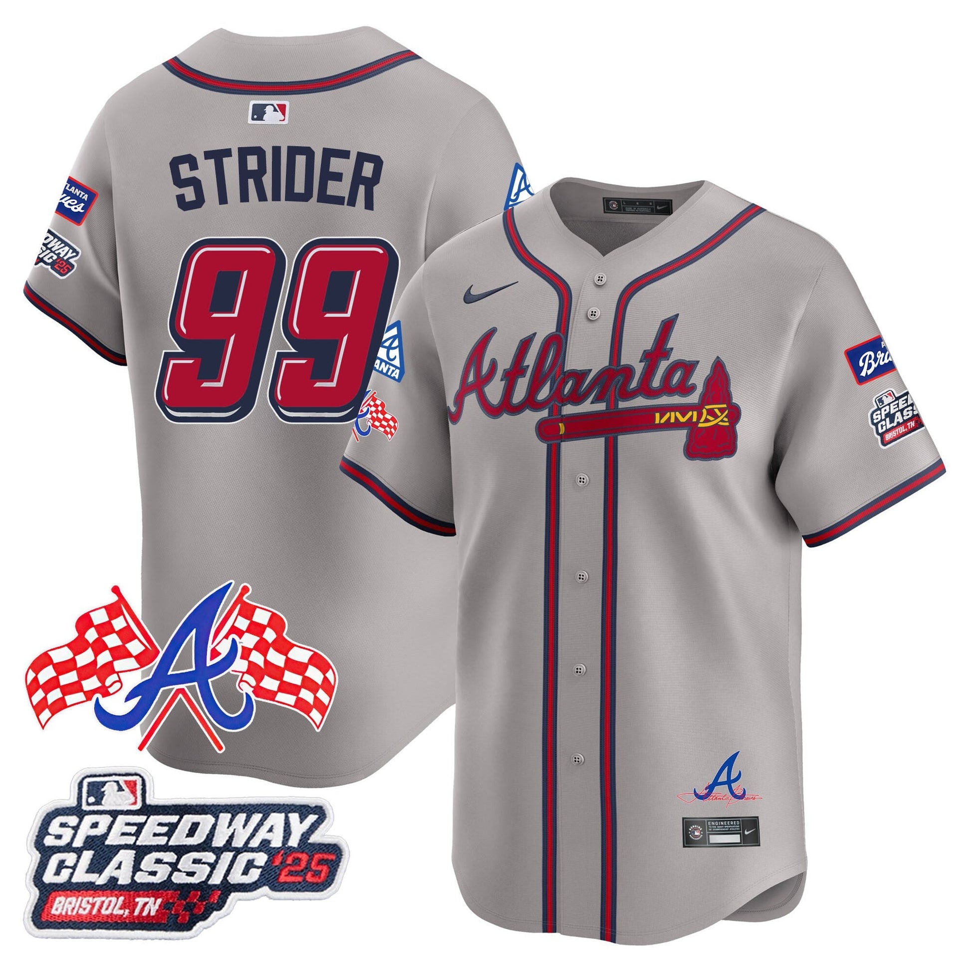 Men's Atlanta Braves 2025 Speedway Classic Limited Jersey V1 - All Stitched