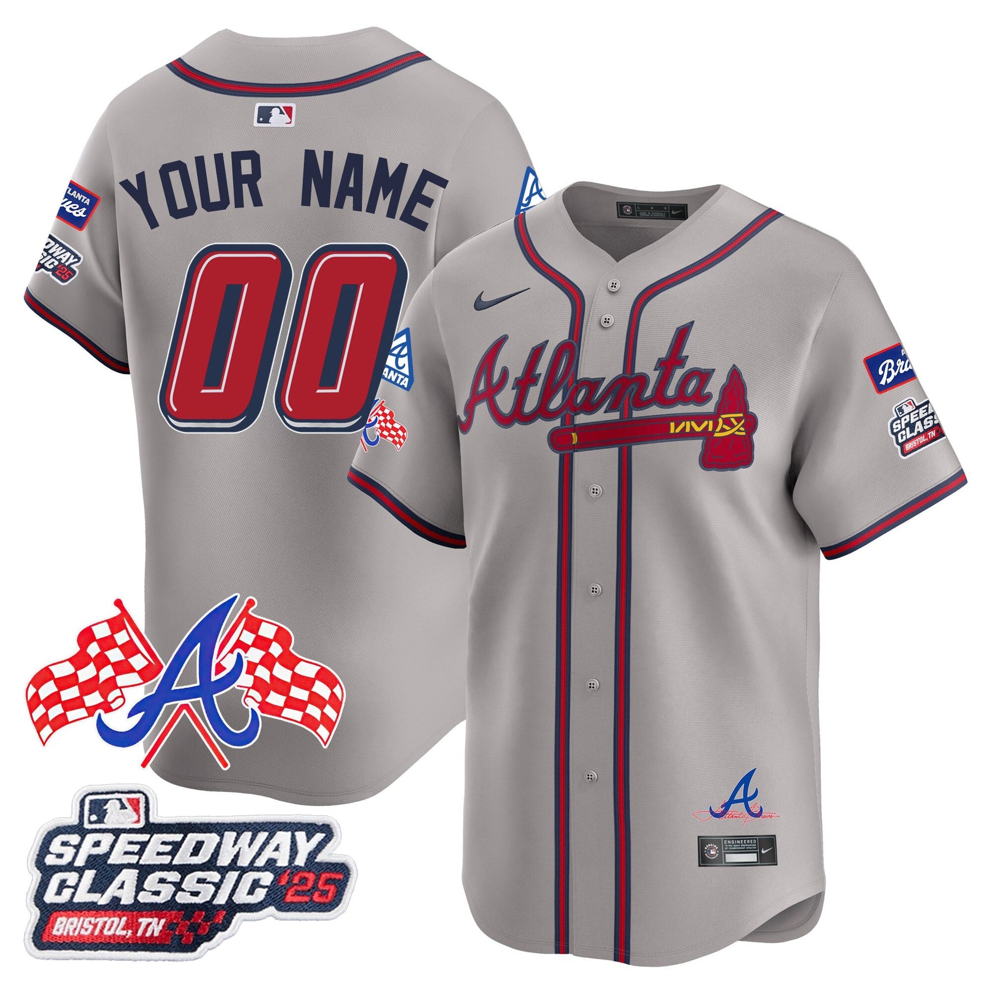 Men's Atlanta Braves 2025 Speedway Classic Limited Jersey V1 - All Stitched