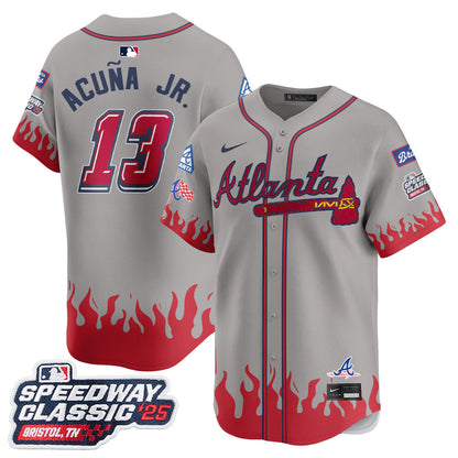 Men's Atlanta Braves 2025 Speedway Classic Limited Jersey V2 - All Stitched