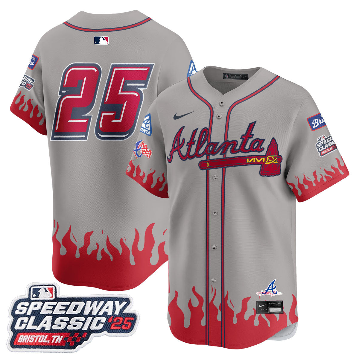 Men's Atlanta Braves 2025 Speedway Classic Limited Jersey V2 - All Stitched