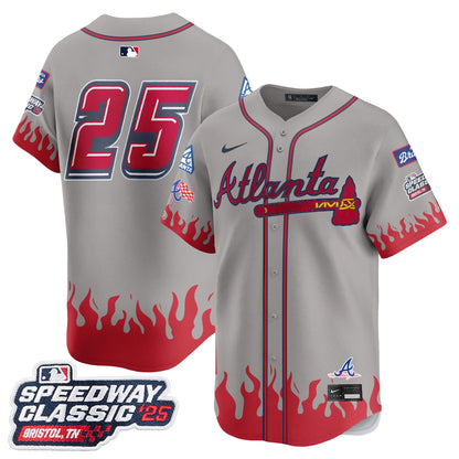 Men's Atlanta Braves 2025 Speedway Classic Limited Jersey V2 - All Stitched