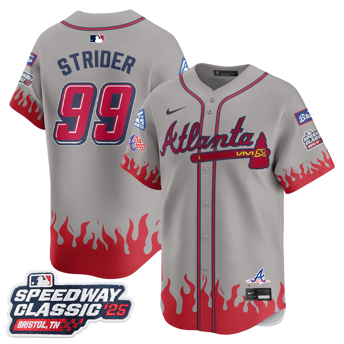 Men's Atlanta Braves 2025 Speedway Classic Limited Jersey V2 - All Stitched