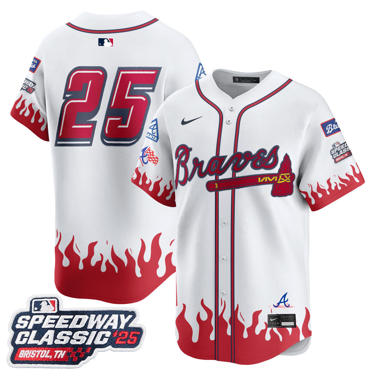 Men's Atlanta Braves 2025 Speedway Classic Limited Jersey V2 - All Stitched