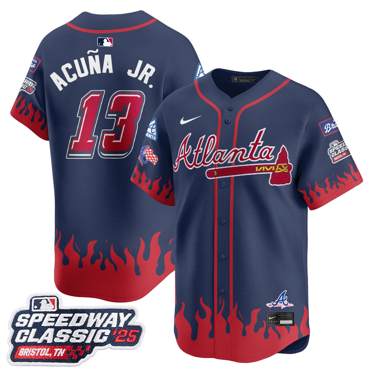 Men's Atlanta Braves 2025 Speedway Classic Limited Jersey V2 - All Stitched