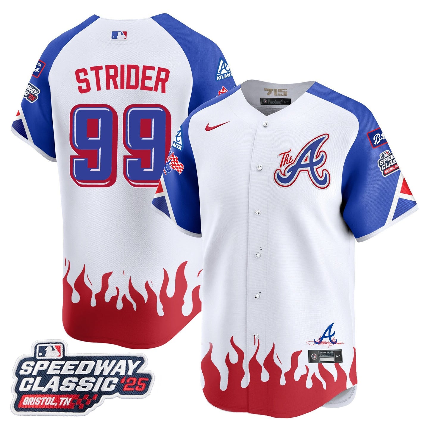 Men's Atlanta Braves 2025 Speedway Classic Limited Jersey V2 - All Stitched