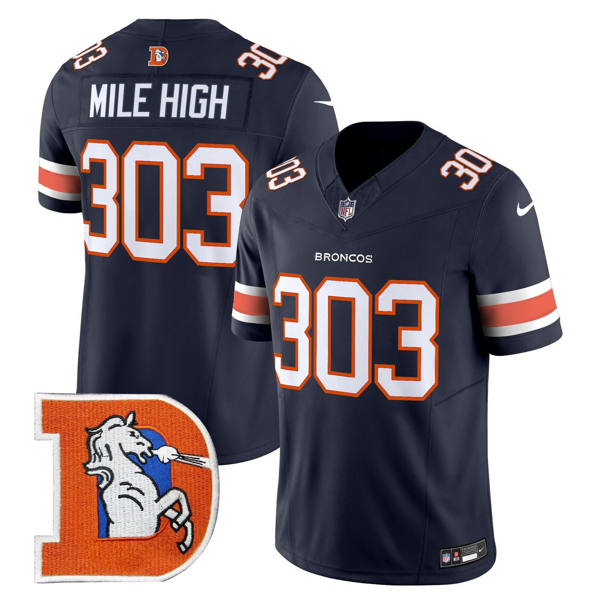 Men's Denver Broncos Throwback Vapor Limited Jersey V2 - All Stitched