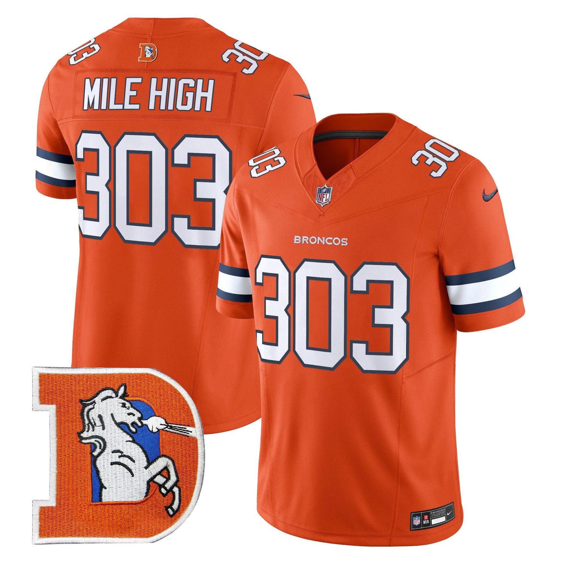 Men's Denver Broncos Throwback Vapor Limited Jersey V2 - All Stitched