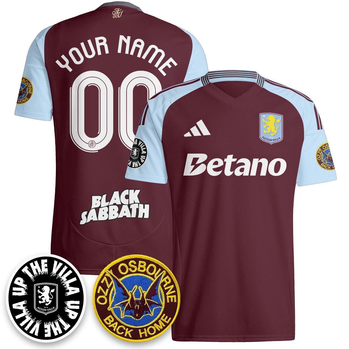 Aston Villa Ozzy Osbourne Back Home Custom Jersey - Printed