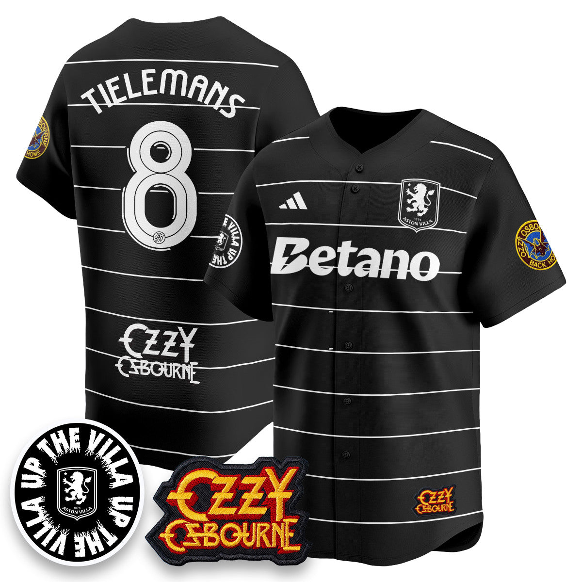 Men's Aston Villa Ozzy Osbourne Back Home Baseball Jersey - All Stitched