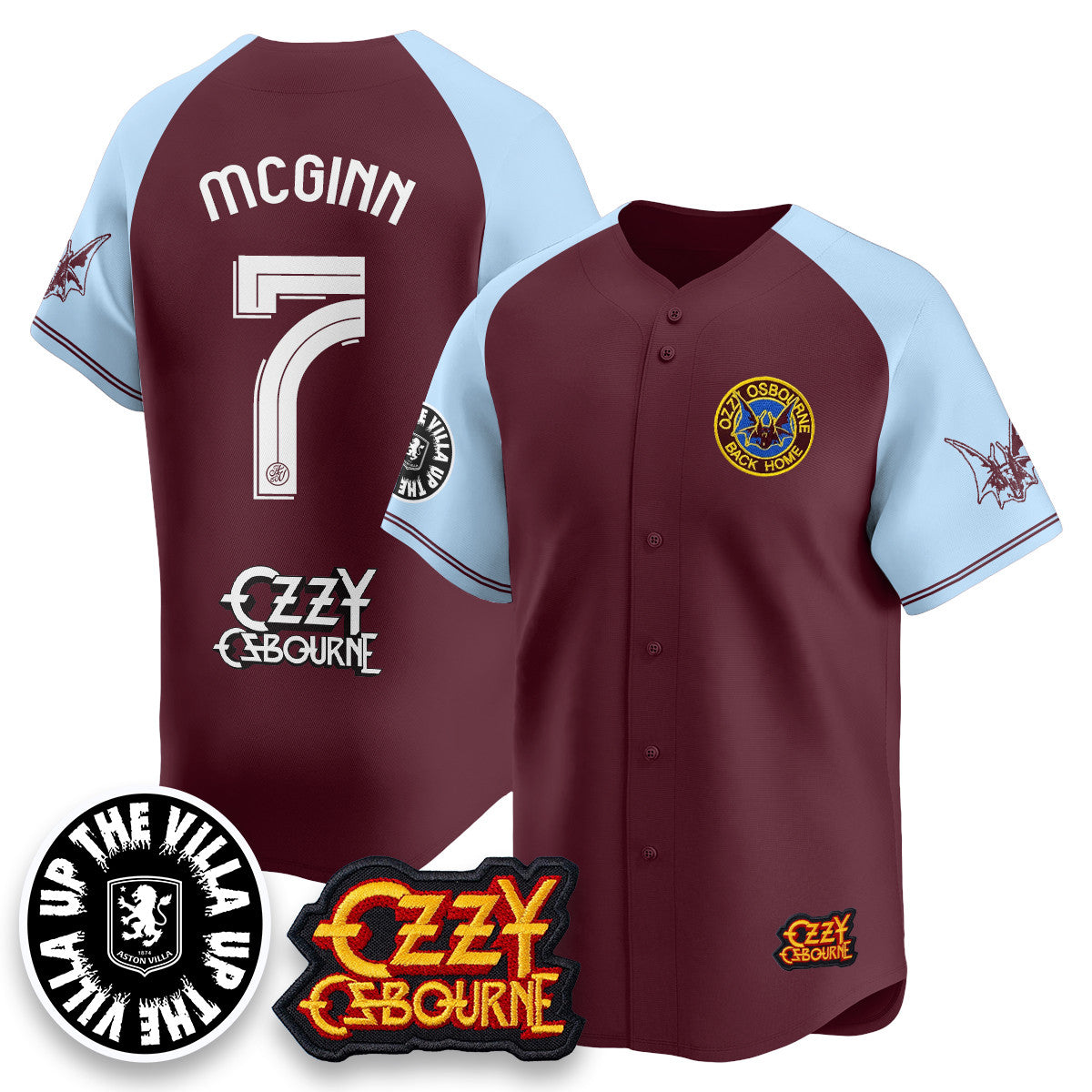 Men's Aston Villa Ozzy Osbourne Back Home Baseball Jersey - All Stitched