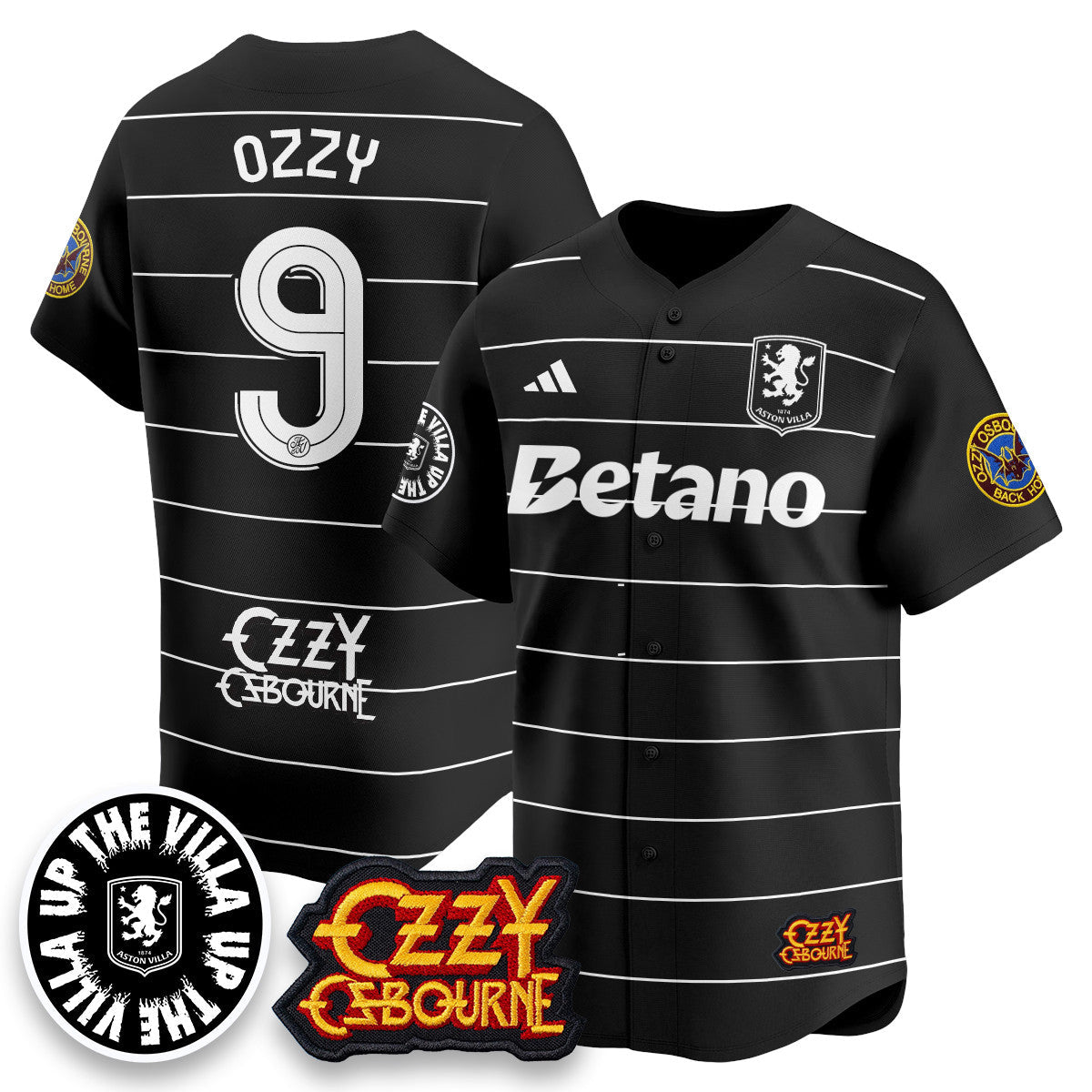 Men's Aston Villa Ozzy Osbourne Back Home Baseball Jersey - All Stitched