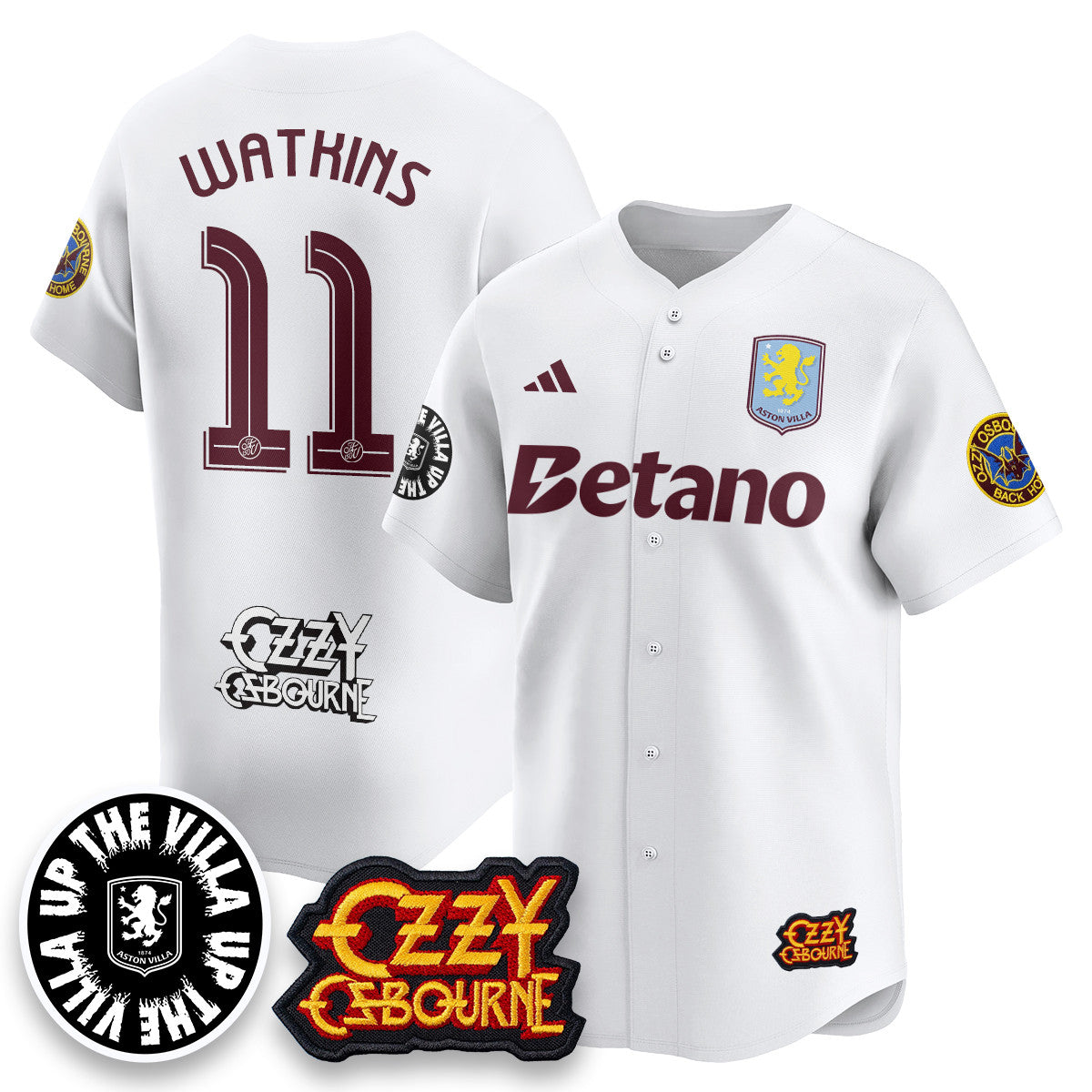 Men's Aston Villa Ozzy Osbourne Back Home Baseball Jersey - All Stitched