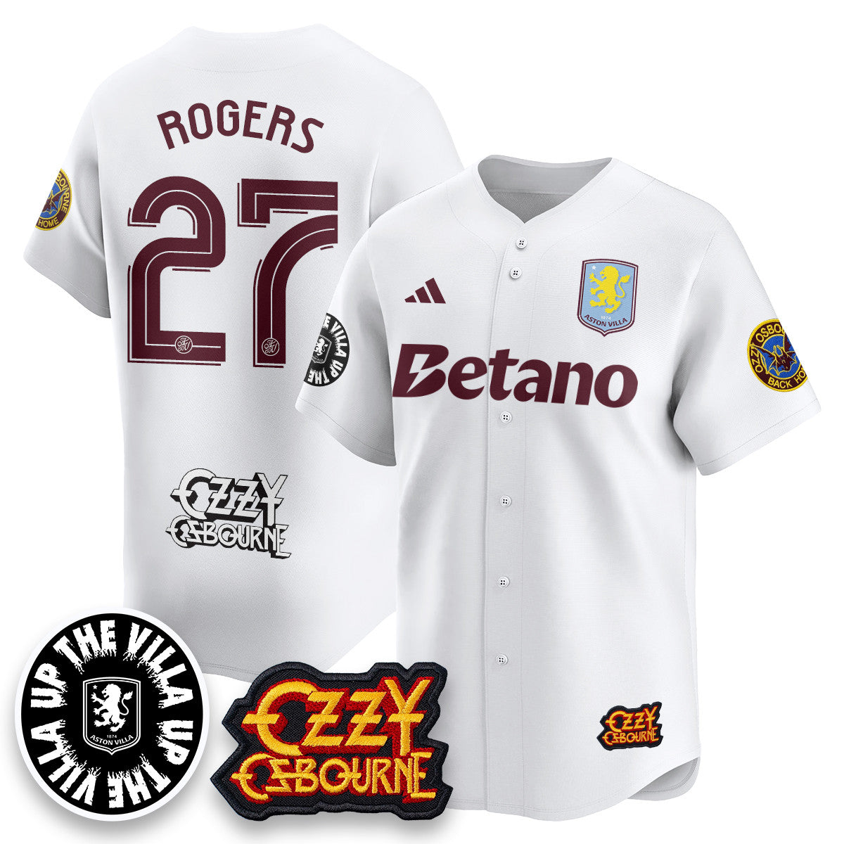 Men's Aston Villa Ozzy Osbourne Back Home Baseball Jersey - All Stitched