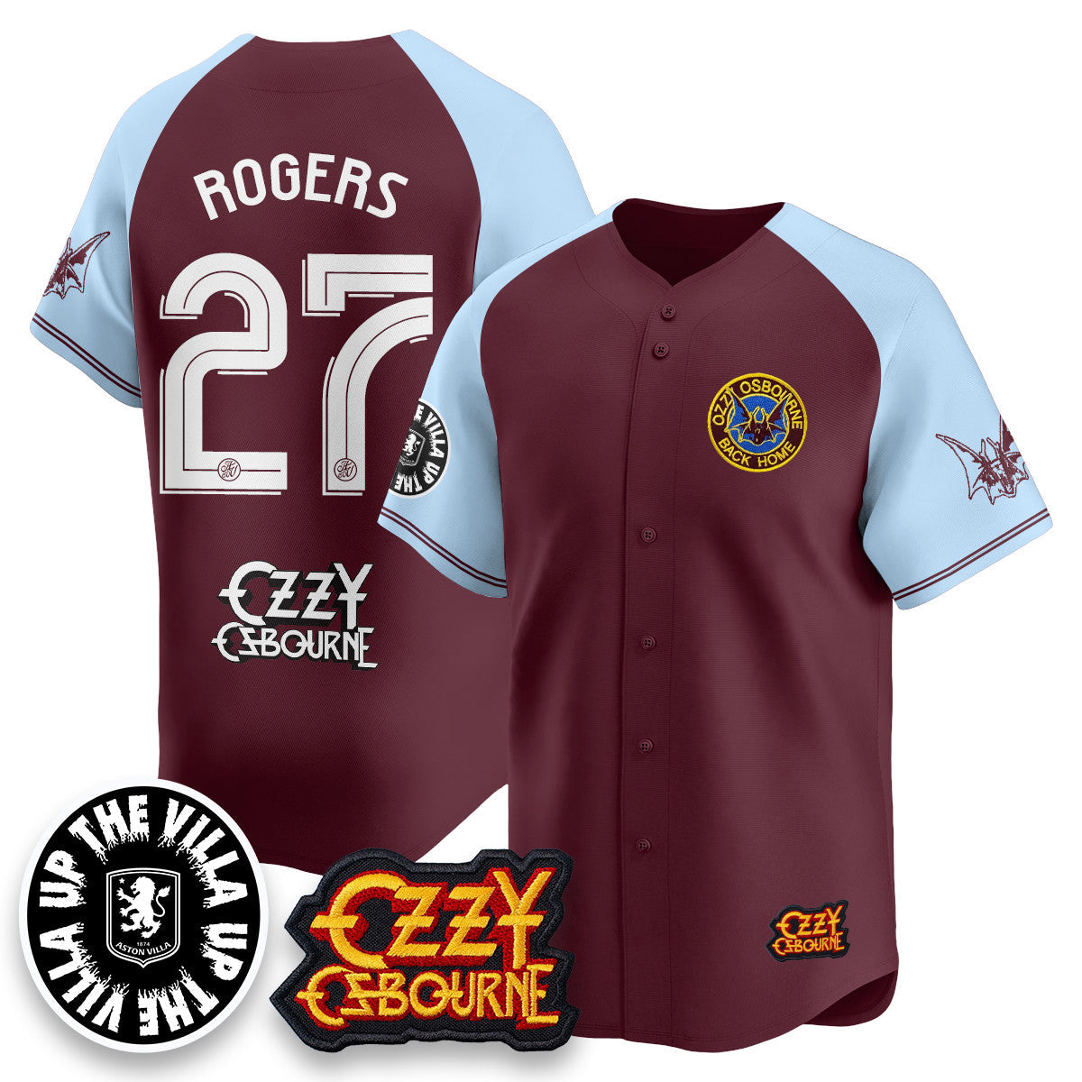 Aston Villa Ozzy Osbourne Back Home Baseball Jersey - All Stitched