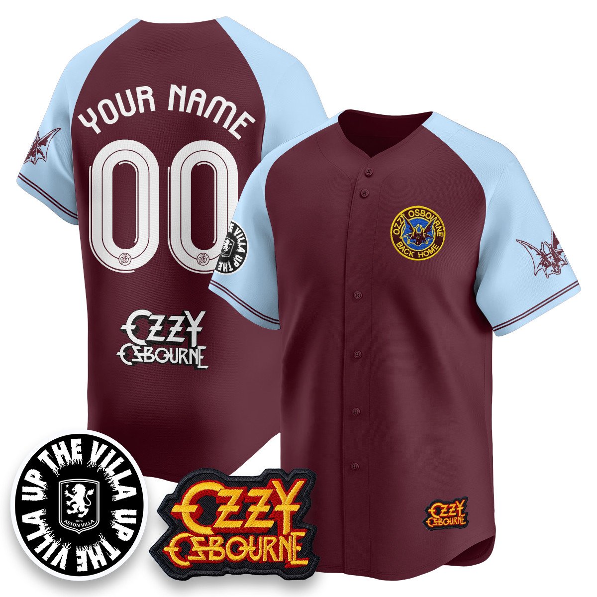 Men's Aston Villa Ozzy Osbourne Back Home Baseball Jersey - All Stitched
