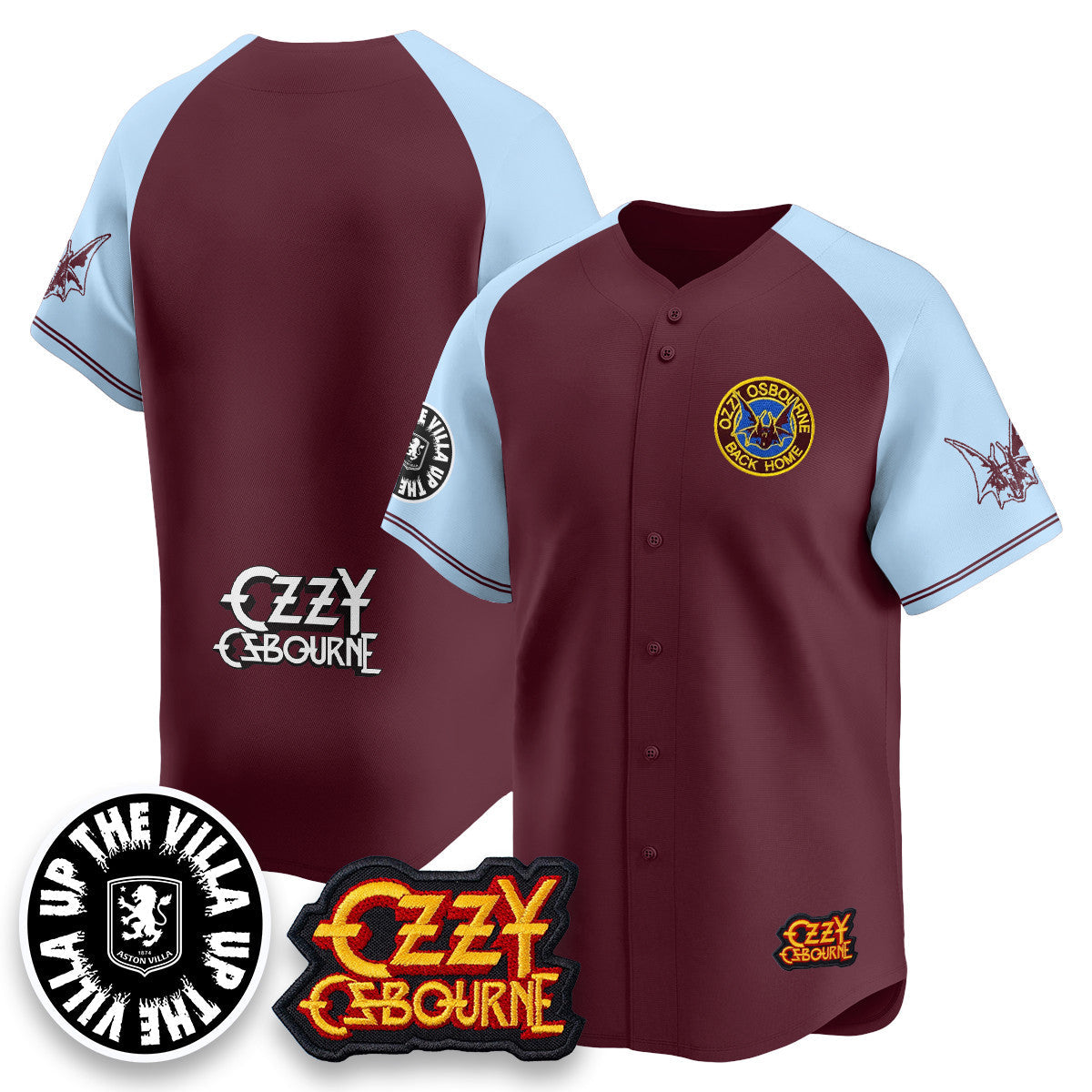 Men's Aston Villa Ozzy Osbourne Back Home Baseball Jersey - All Stitched