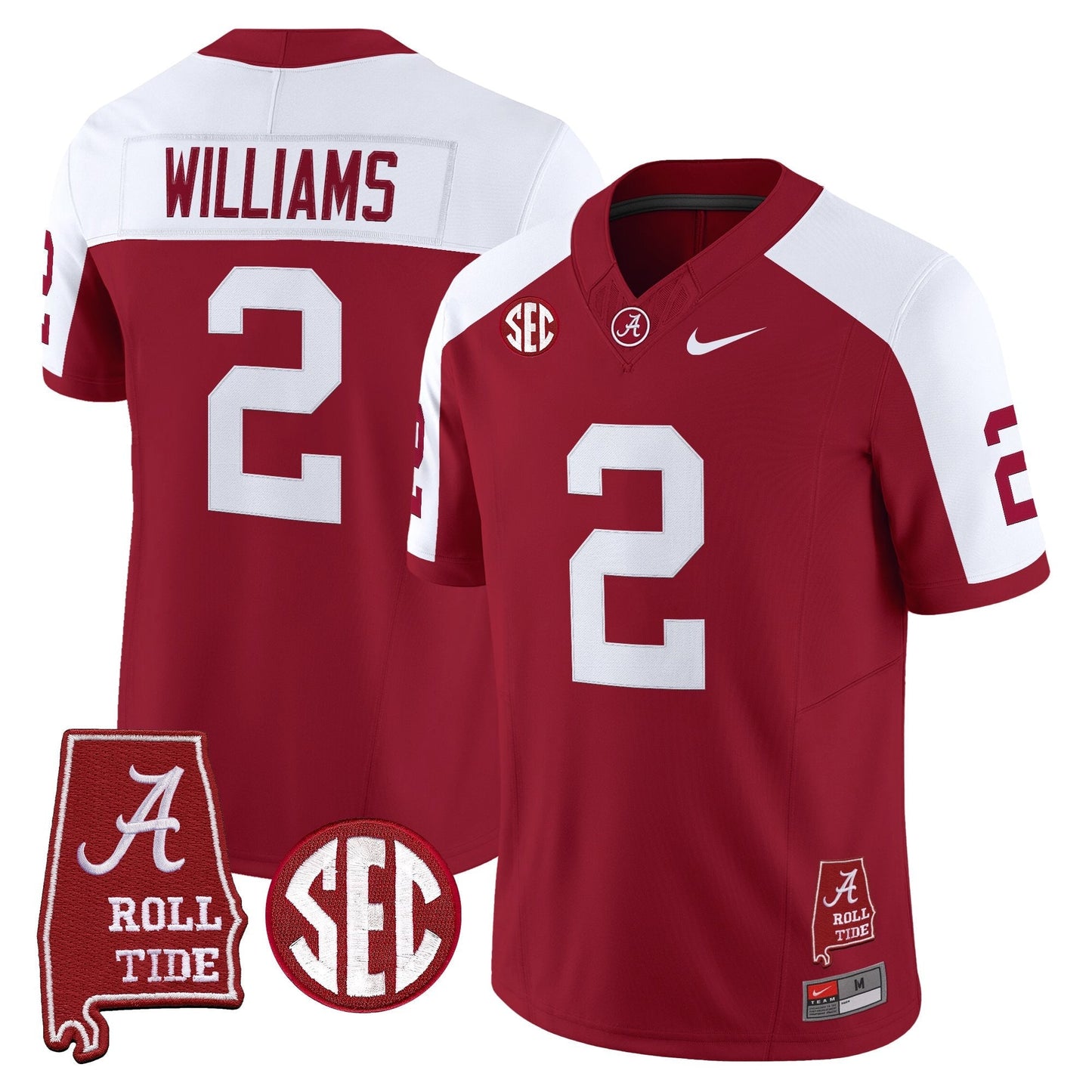 Men's Alabama Crimson Tide Throwback Vapor Limited Jersey - Alabama Map - All Stitched
