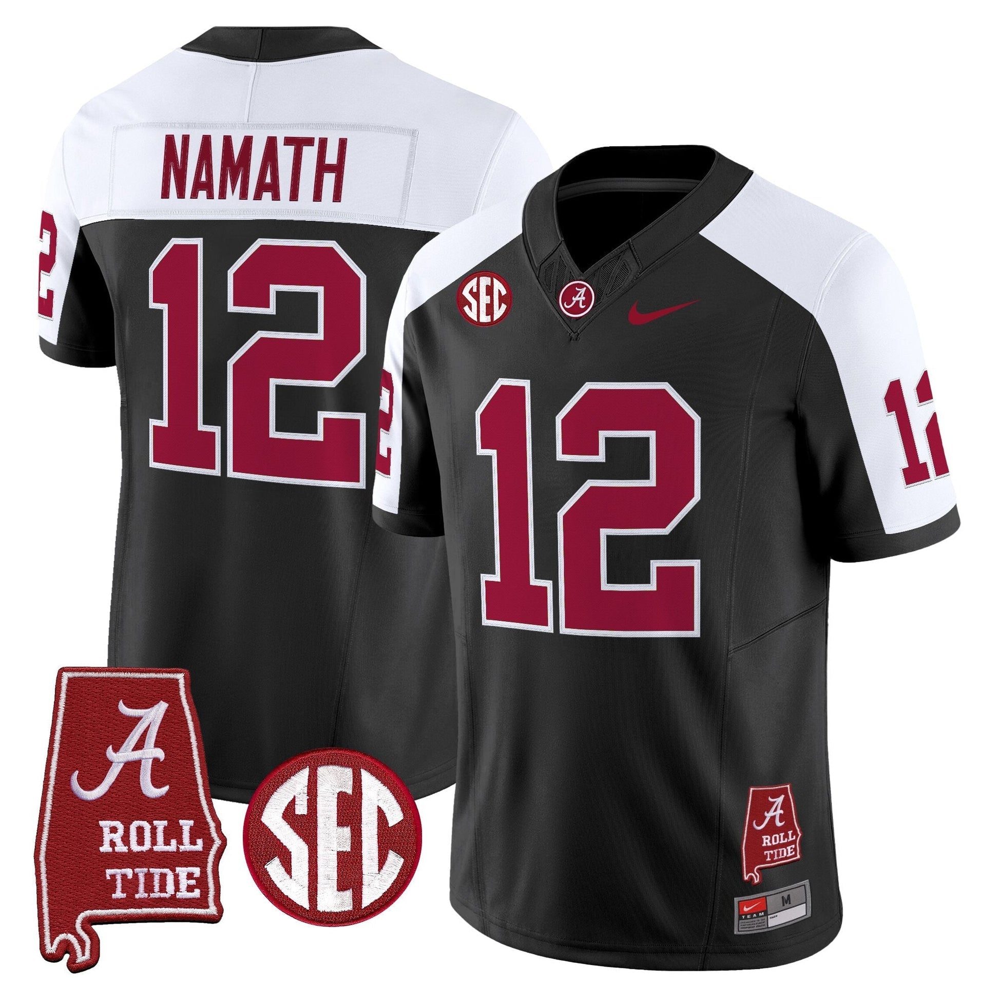Men's Alabama Crimson Tide Throwback Vapor Limited Jersey - Alabama Map - All Stitched